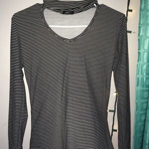 black and white striped shirt